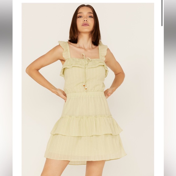 NWT Heartloom RIANNE RUFFLE TIERED DRESS size M Green - Picture 3 of 11